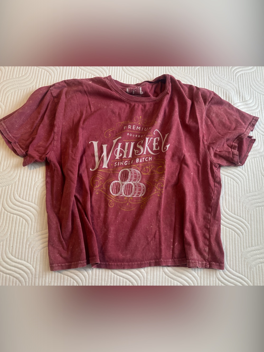 Whiskey Graphic Cropped Tee - Wine